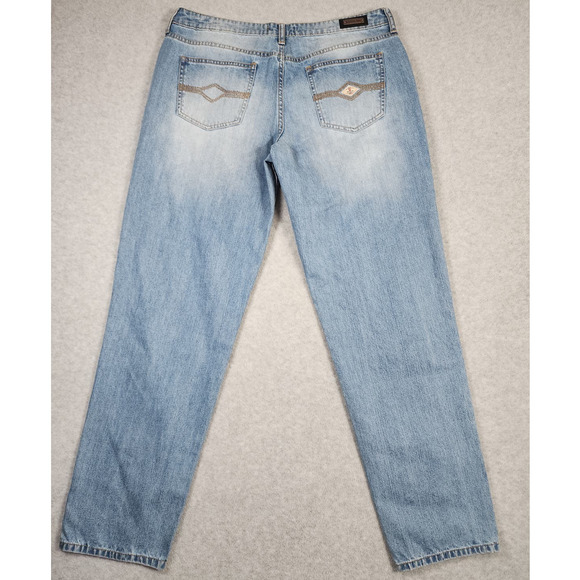 NWT Red Jeans NYC Graffiti Distressed High Waisted Denim Straight Leg Size 12 - Picture 3 of 15